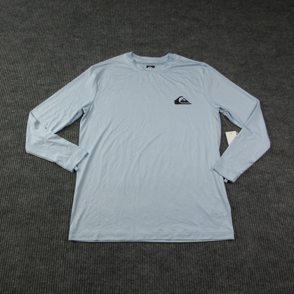 Quiksilver Shirt Mens M Blue Everyday Surf Long Sleeve UV Protection Tee NWT